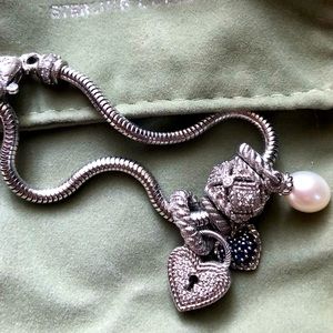 Judith Ripka charm bracelet sterling silver 925
